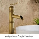 DecorBites™ Brass Basin Mixer Tap: Waterfall Faucet in Antique Bronze Black Finish