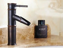 Bamboo black & copper high arch mixer bathroom waterfall faucet