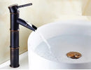 Bamboo black & copper high arch mixer bathroom waterfall faucet
