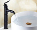 Bamboo black & copper high arch mixer bathroom waterfall faucet