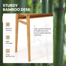 Bamboo Computer Desk with Drawers and Open Shelf