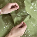 Bamboo leaf jacquard green cotton bedding set bedroom quilt set