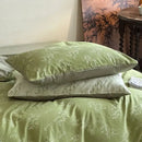 Bamboo leaf jacquard green cotton bedding set bedroom quilt set