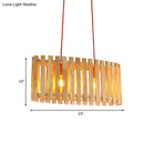 Bamboo linear island lighting wood slat pendant for dining room