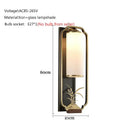 Bamboo motif gold iron glass wall lamp for bedroom or living room