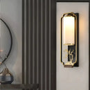 Bamboo motif gold iron glass wall lamp for bedroom or living room