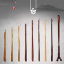 Bamboo pattern long handle shoe lifter bedroom dressing aid