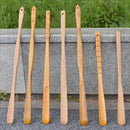 Bamboo pattern long handle shoe lifter bedroom dressing aid