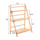 Modern folding light brown bamboo plant stand living room 3 tier shelf