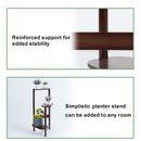 Modern dark wood bamboo tall corner plant stand living room 3 tier
