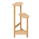 Modern dark wood bamboo tall corner plant stand living room 3 tier