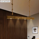 Rustic tan bamboo tube island lighting kitchen 3 led pendant