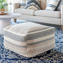 Bancroft Ivory Handwoven Textured Pouf - Clearance