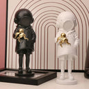 Banksy deep diver sculpture black & white resin statue living room decor