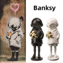 Banksy deep diver sculpture black & white resin statue living room decor