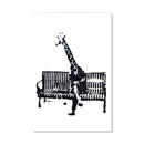 Banksy Giraffe on a Bench Canvas