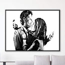 Banksy Mobile Lovers White Canvas