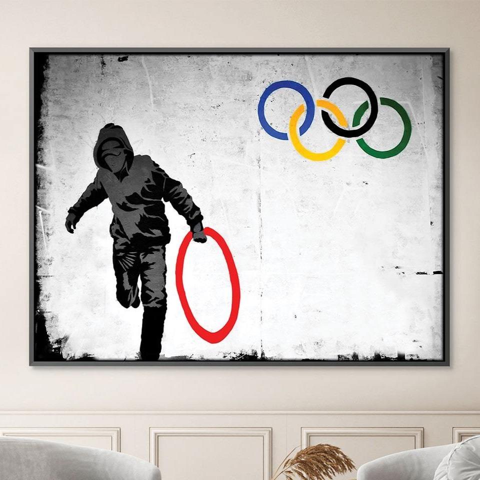 Banksy Olympic Rings Looter Canvas