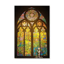Banksy Stained Glass Window Canvas