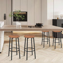 Brown Wood Bar Stools 25.5 Round Counter Height Backless