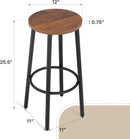 Brown Wood Bar Stools 25.5 Round Counter Height Backless