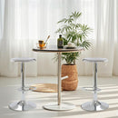 Set Of 2 Adjustable Chrome Bar Stools With 360 Degree Swivel