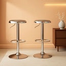 Set Of 2 Adjustable Chrome Bar Stools With 360 Degree Swivel