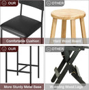 Bar Stools Four Pack With Back 25.5 Inch Rustic Black
