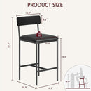 Bar Stools Four Pack With Back 25.5 Inch Rustic Black