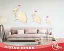 Unfinished Wood Barbuda Country Shape - Caribbean Craft - up to 46" DIY