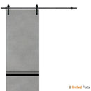 Planum 0012 Concrete Barn Door and Black Rail