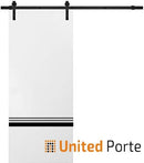 Planum 0012 White Silk Barn Door and Black Rail