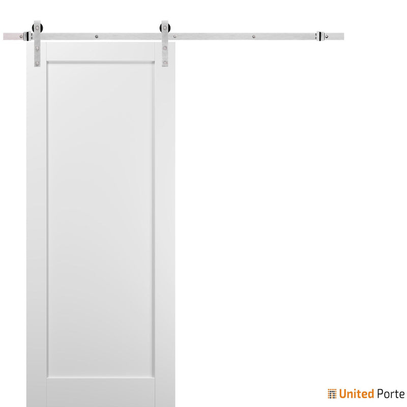 Quadro 4111 Walnut Barn Door and Silver Rail