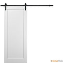 Quadro 4111 Walnut Barn Door and Black Rail