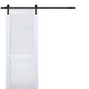 Veregio 7411 Matte White Barn Door and Black Rail