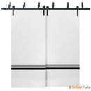 Planum 0012 White Silk Double Barn Door and Black Bypass Rail
