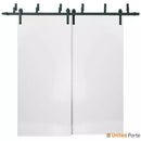 Planum 0010 Silk White Double Barn Door | Black Bypass Rail