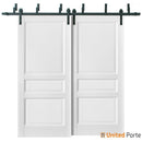 Lucia 31 White Silk 3 Panel Barn Door Slab
