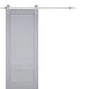 Veregio 7411 Matte Grey Barn Door and Silver Finish Rail