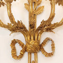 Baroque antique brass leaf wall sconce dining room 5 candle lights