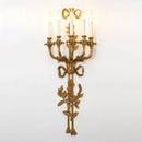 Baroque antique brass leaf wall sconce dining room 5 candle lights