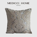 Baroque beige & silver damask cut velvet cushion covers living room
