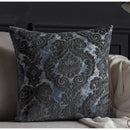 Baroque beige & silver damask cut velvet cushion covers living room