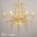 Baroque black candle chandelier with crystals for living room