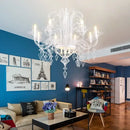 Baroque black candle chandelier with crystals for living room