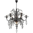 Baroque black candle chandelier with crystals for living room