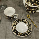 Baroque black & gold porcelain tea set – kitchen black unicorn series