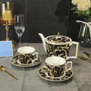 Baroque black & gold porcelain tea set – kitchen black unicorn series
