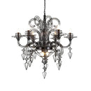 Baroque designer hanging chandelier black iron foyer led light