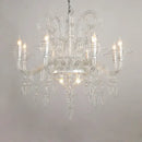 Baroque designer hanging chandelier black iron foyer led light
